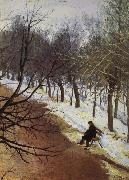 Vasily Surikov Zubovsky Boulevard in Winter oil painting